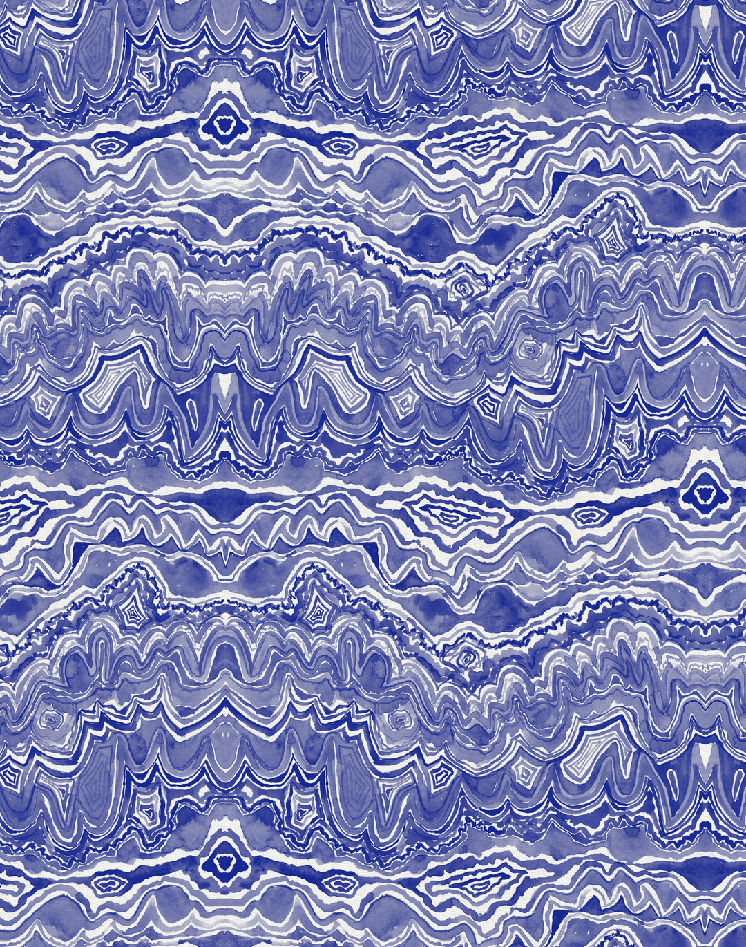 Agate, Cobalt - Linen Fabric
