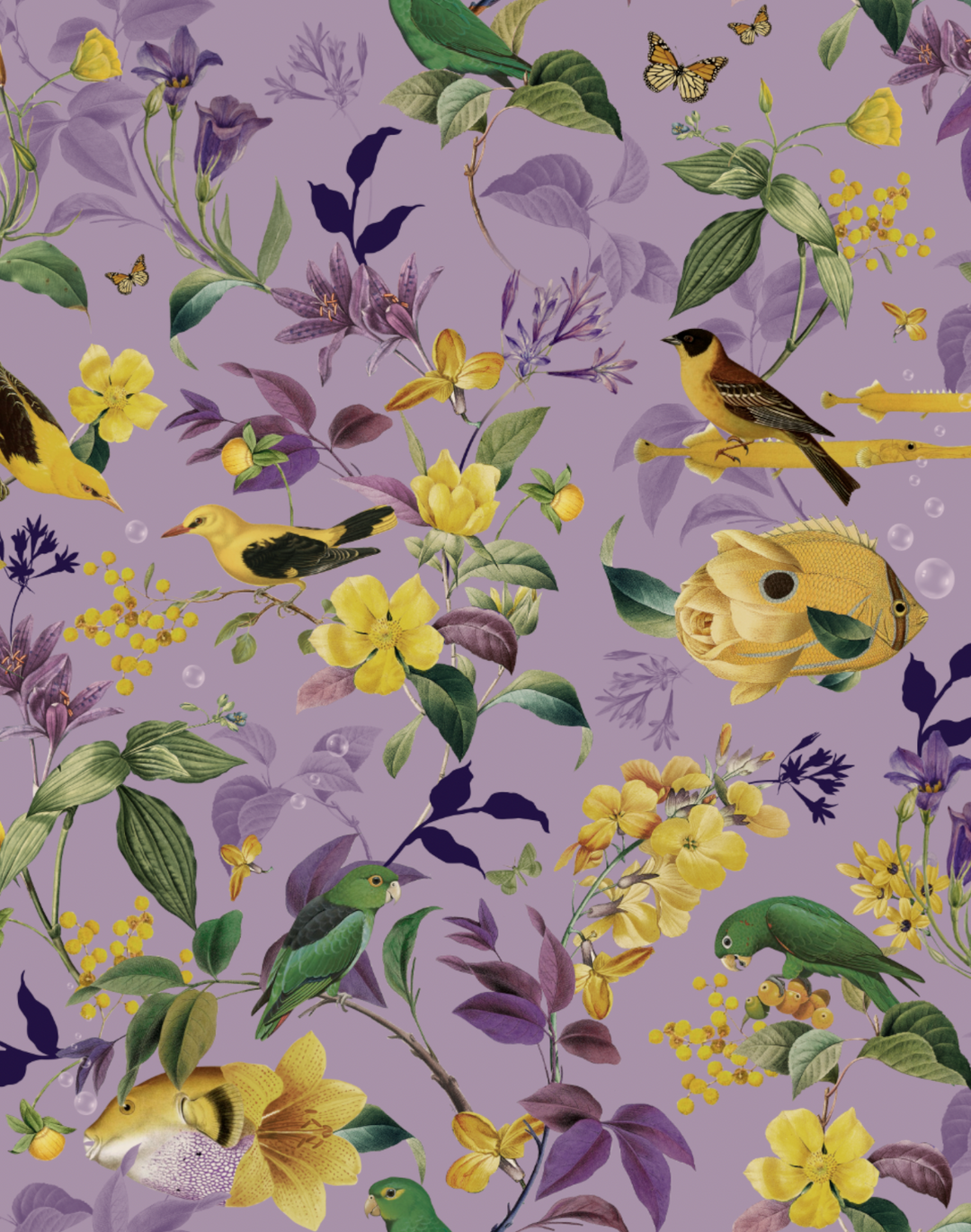 Amarello Purple Wallfabric
