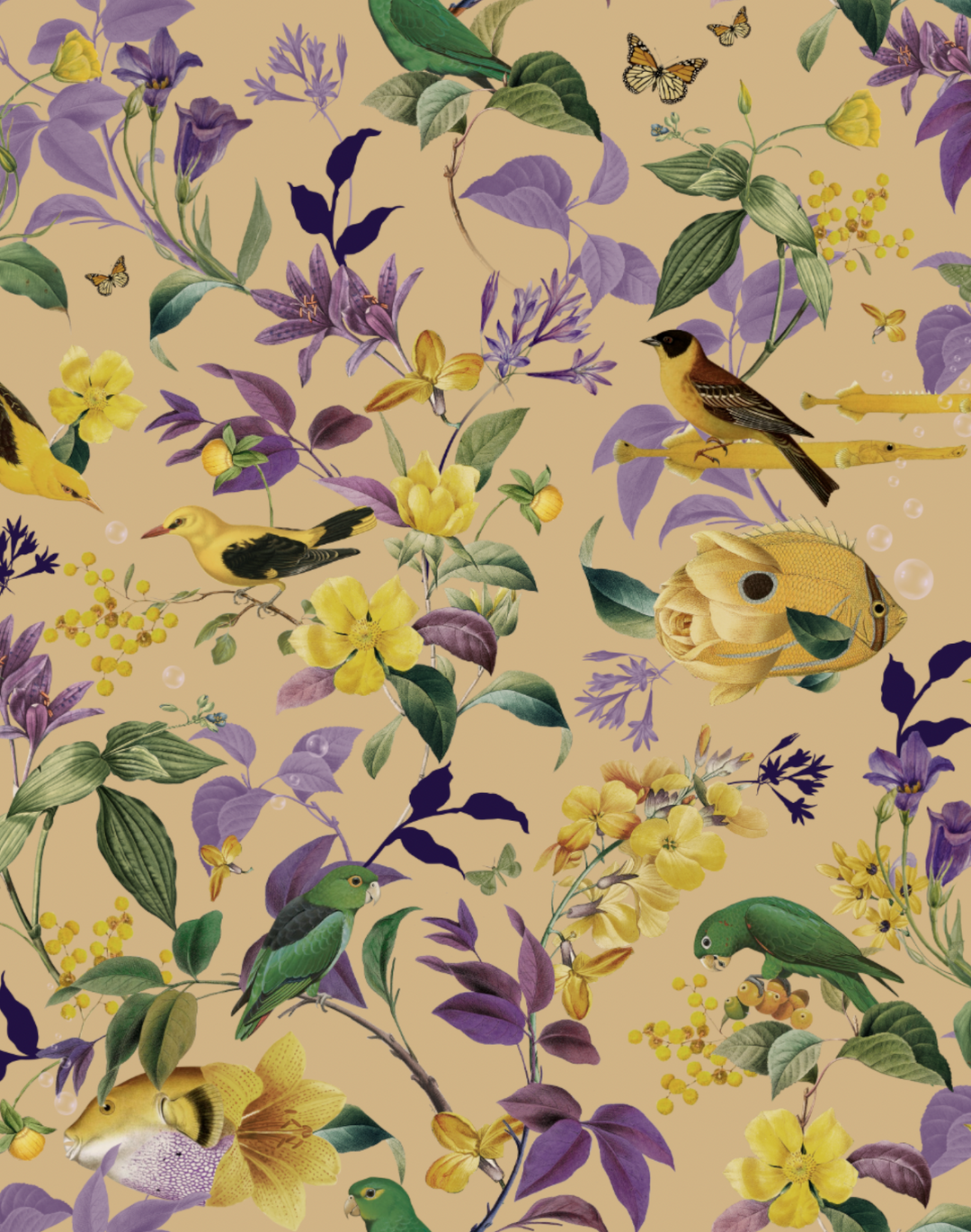 Amarello Yellow Wallfabric