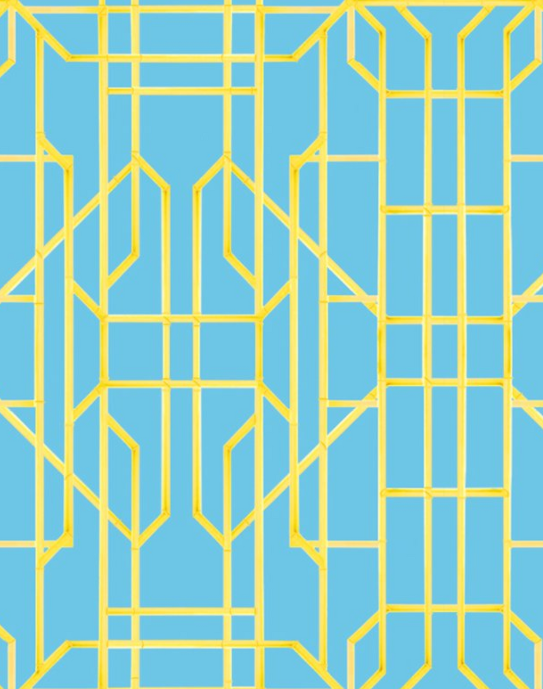 Bamboo Candy, Yellow on Swedish Blue