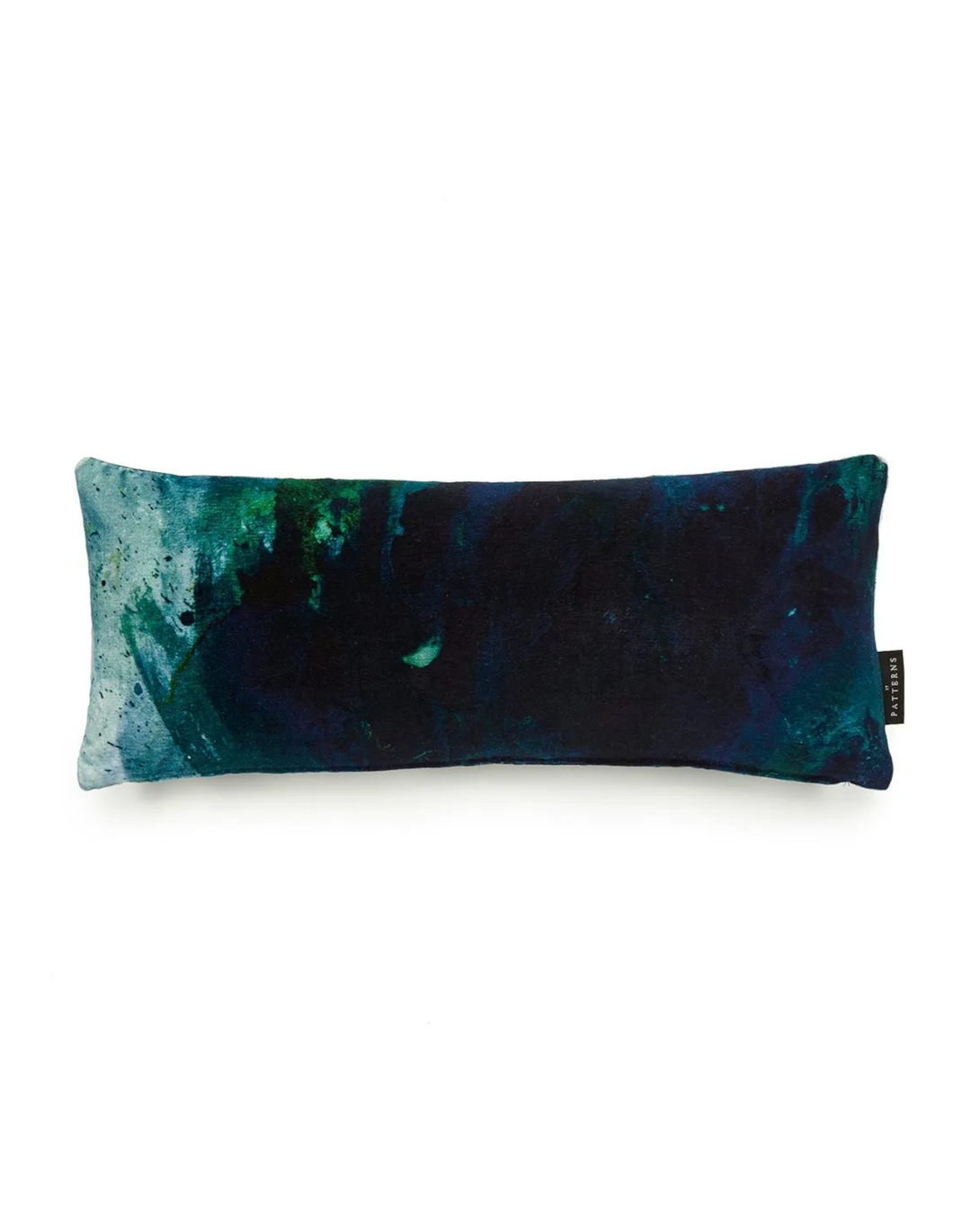 17 Patterns Beyond Nebulous Green & Blue Lumbar Cushion