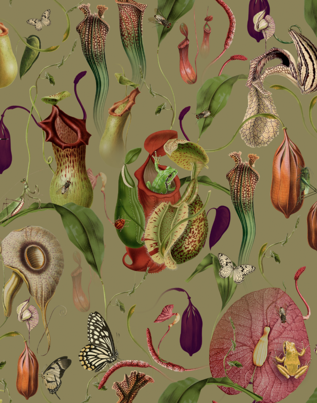 Carnivus Green Wallfabric