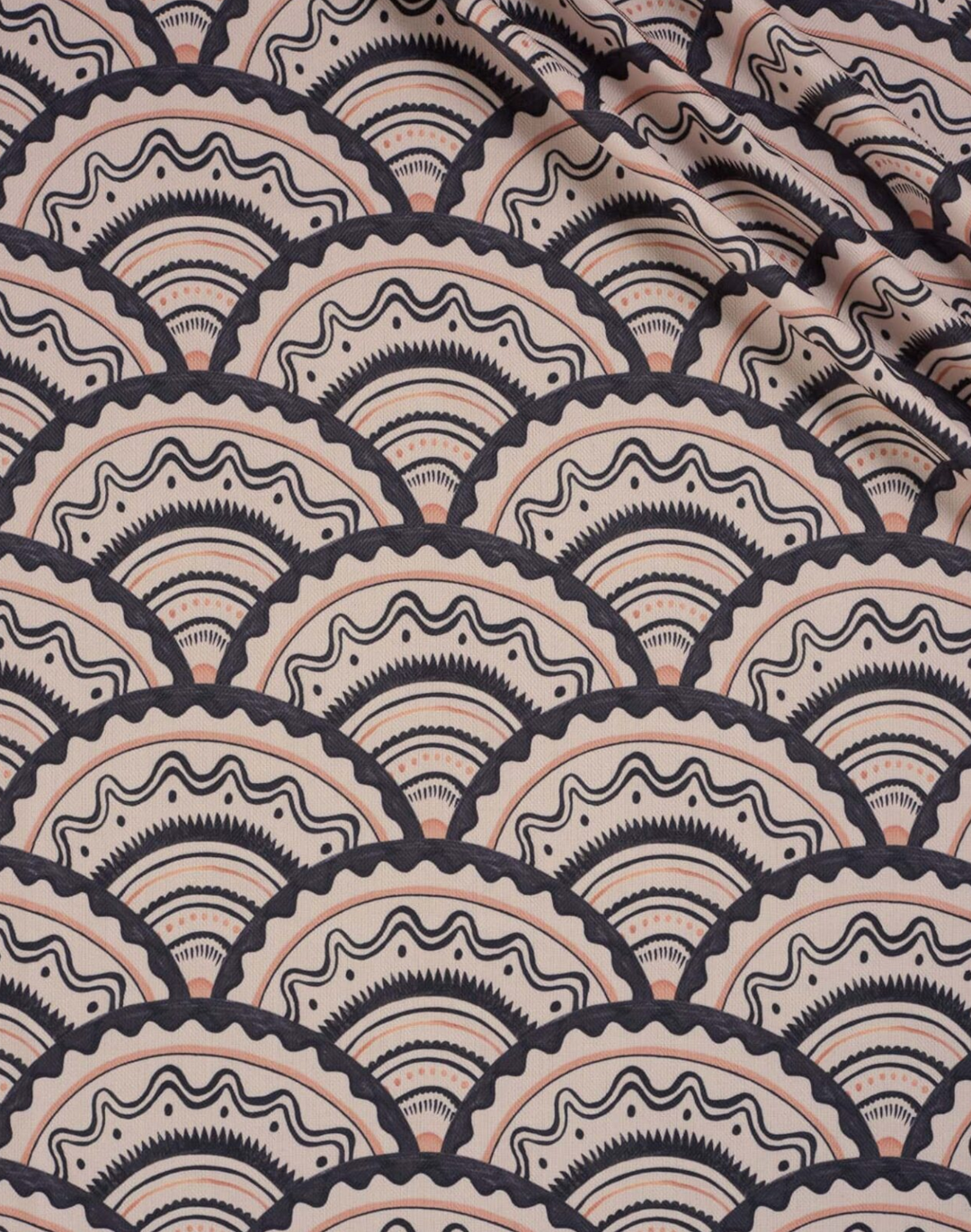 Clarice Herringbone Fabric, Noire