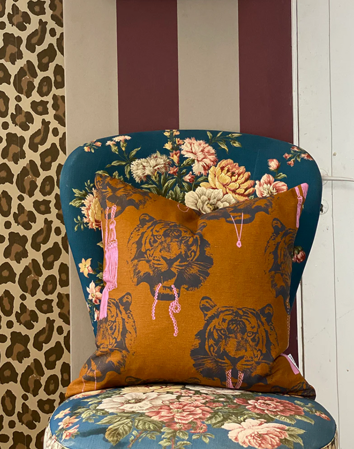 SLB Coco Tiger Mustard Cushion Cover