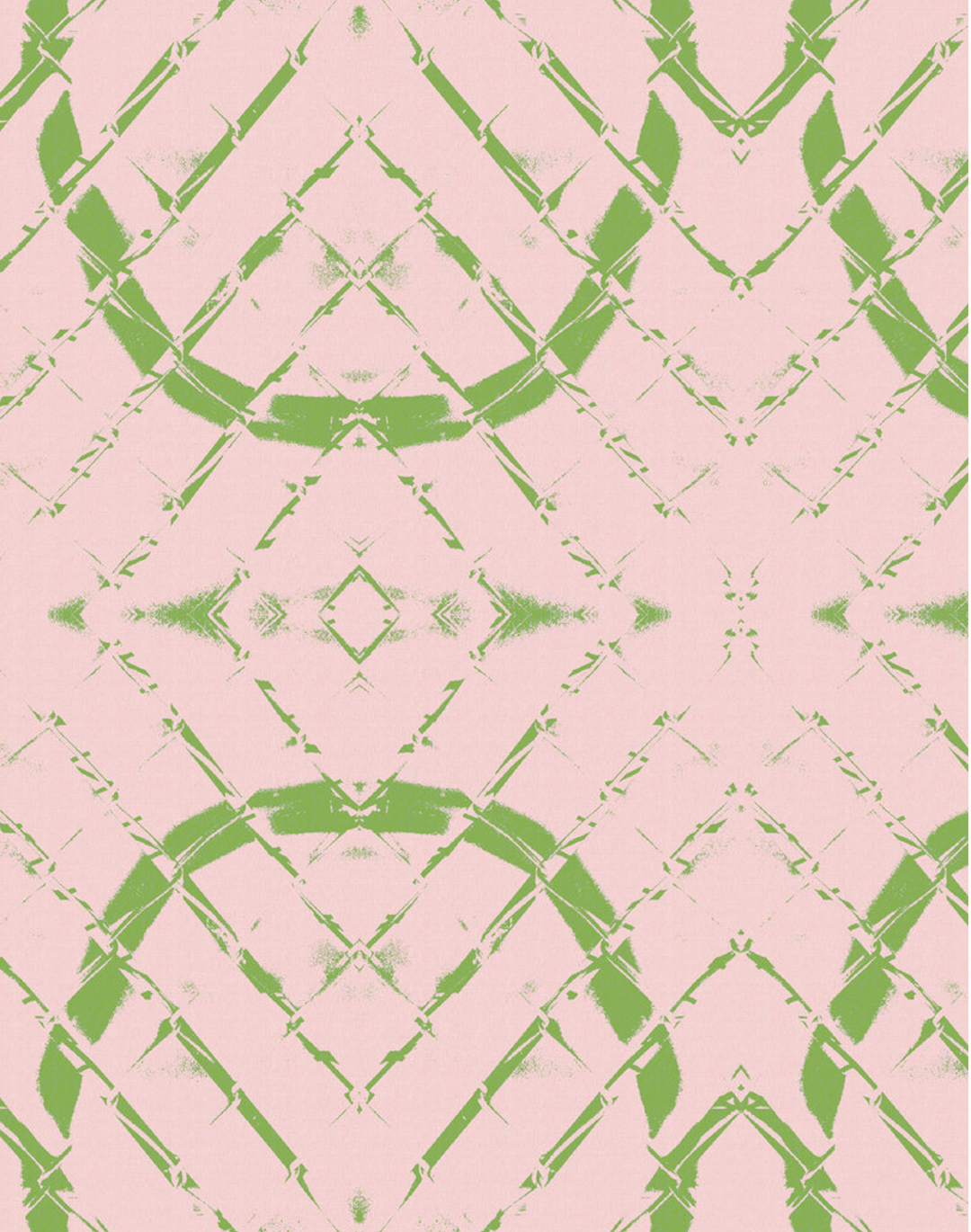 Diamond Link, Green on Pink