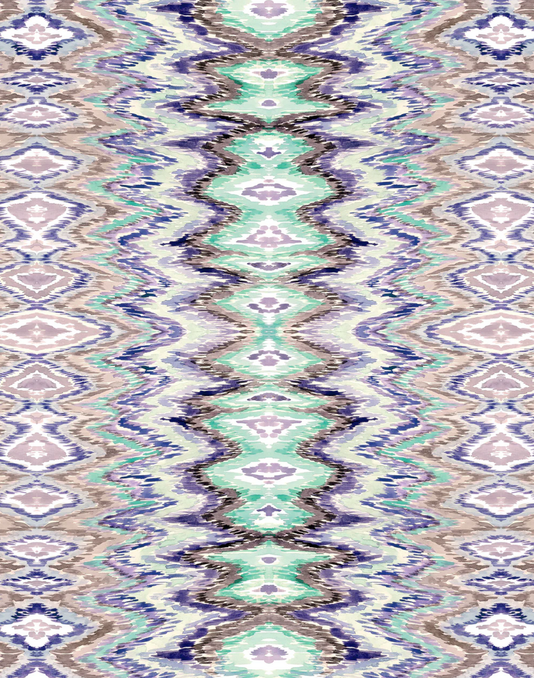 Flame, Cyan - Linen Fabric