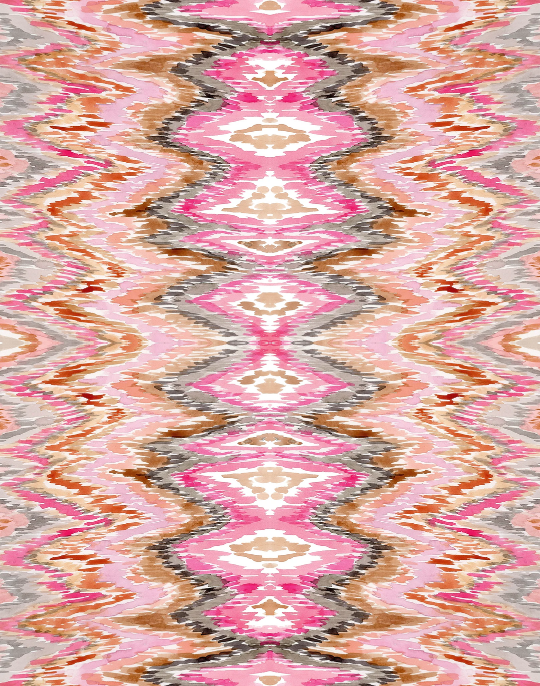 Flame, Magenta - Linen Fabric