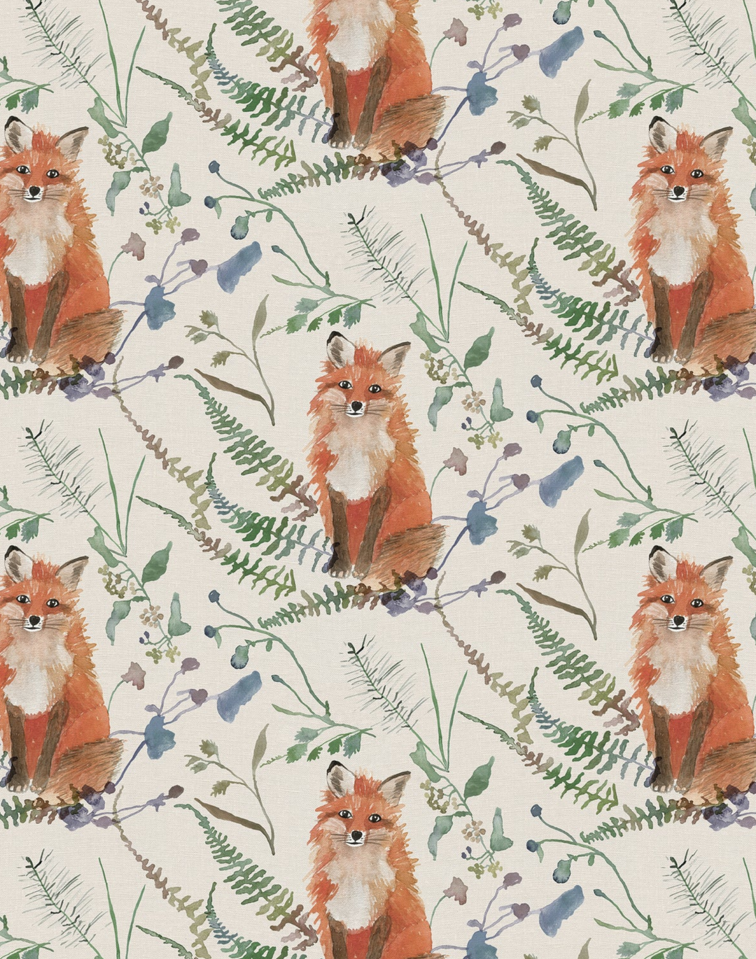 Fox, Neutral - Linen Fabric