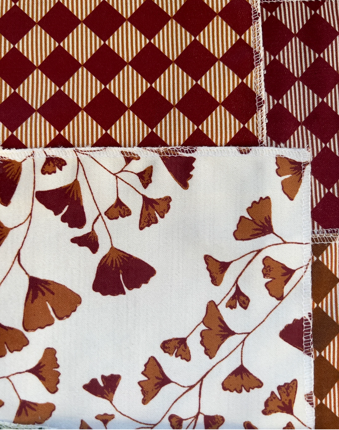 Ginkgo Leaves Fabric, Chestnut Brown