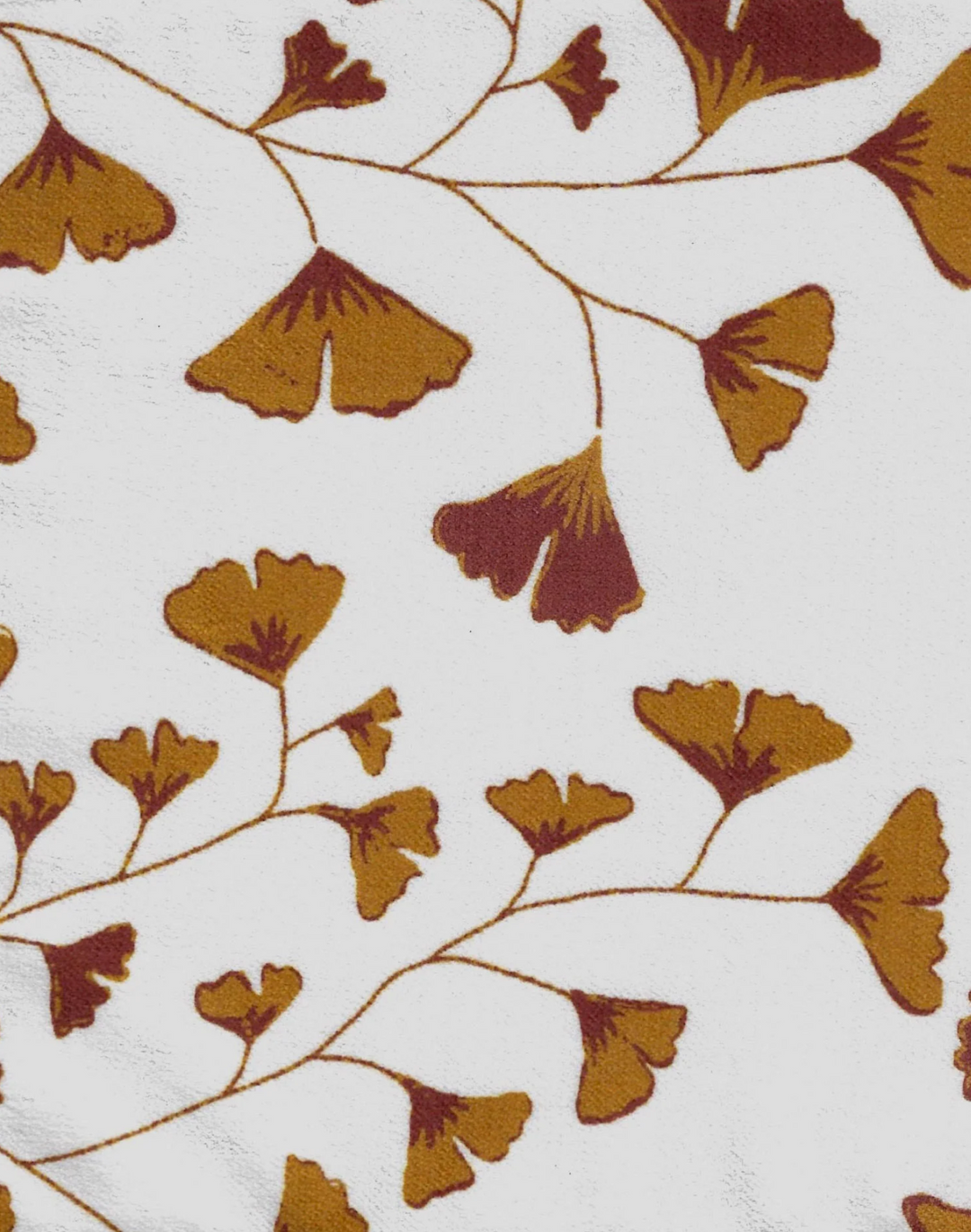 Ginkgo Leaves Fabric, Chestnut Brown