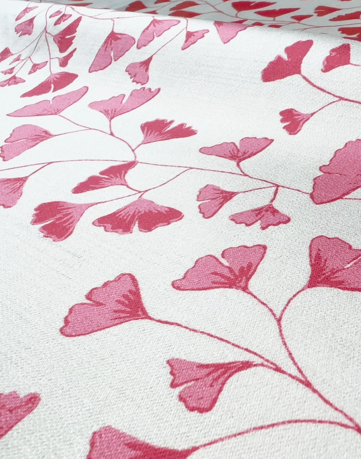Ginkgo Leaves Fabric, Spinel Red