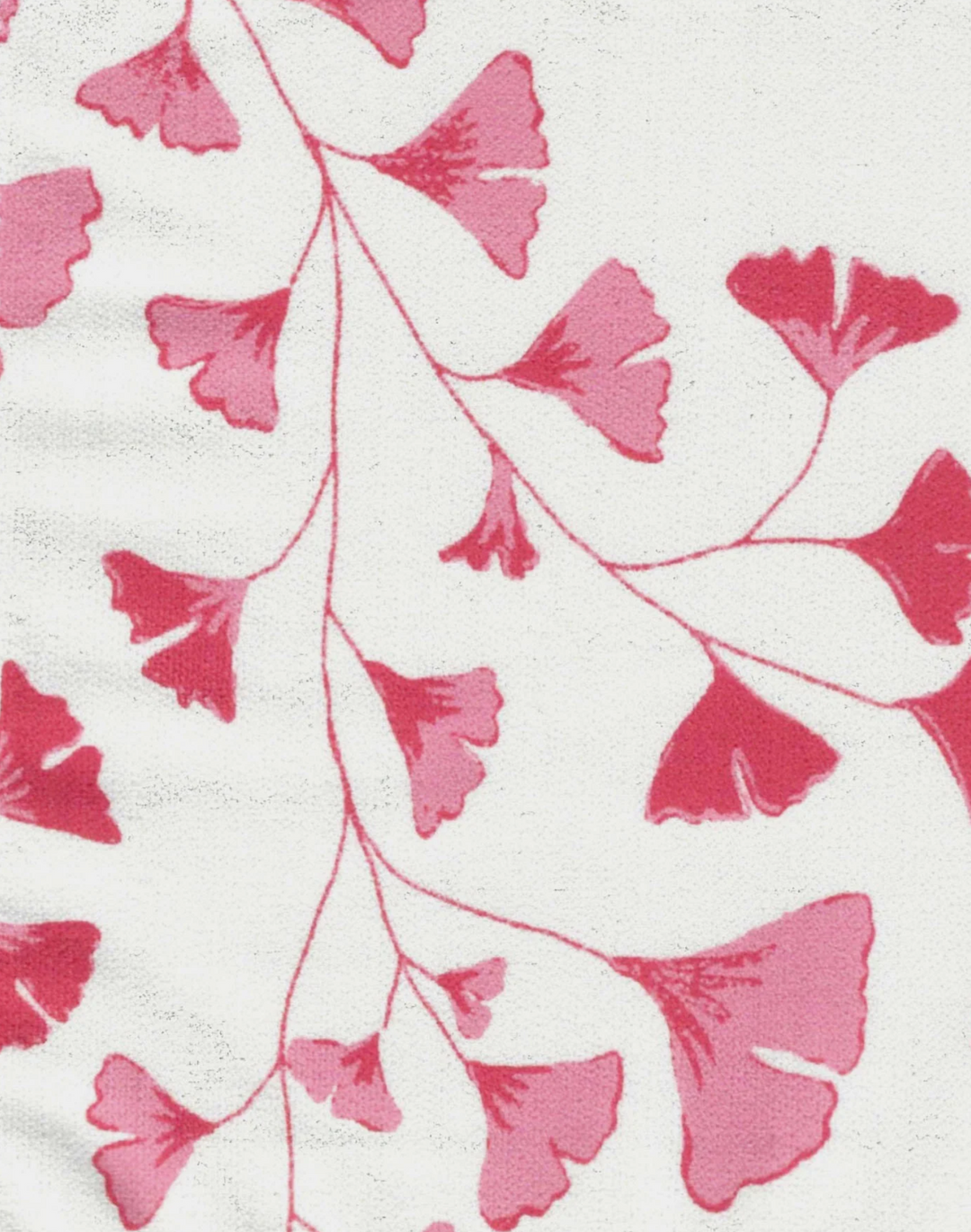Ginkgo Leaves Fabric, Spinel Red