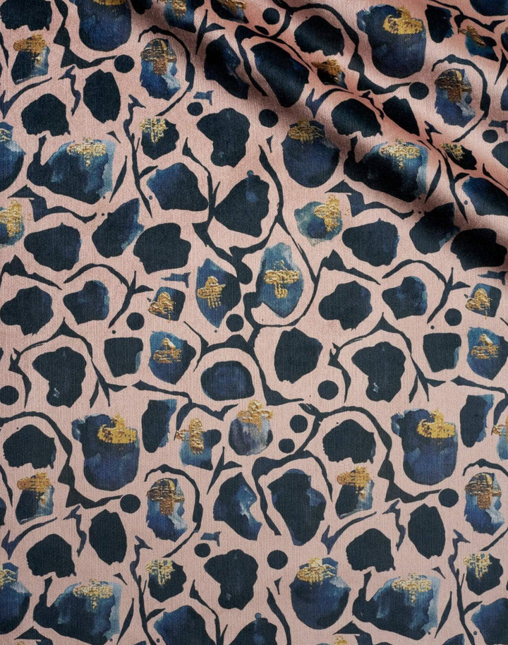 Giraffe Velvet Fabric, Blush