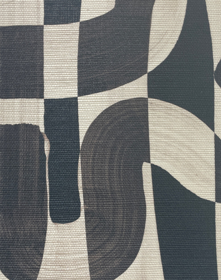 Grasscloth Down the Rabbit Hole, Black and White