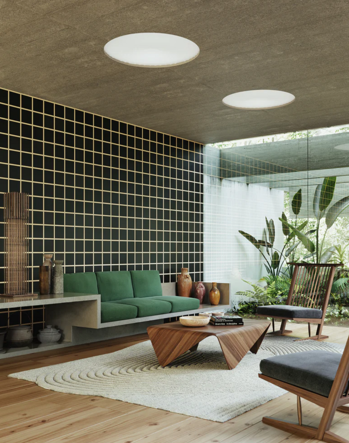 Grid - Large Bold, Line: Tan | Background: Black