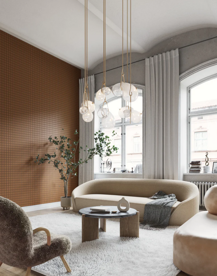 Grid - Small Bold, Line: Light Brown | Background: Brown