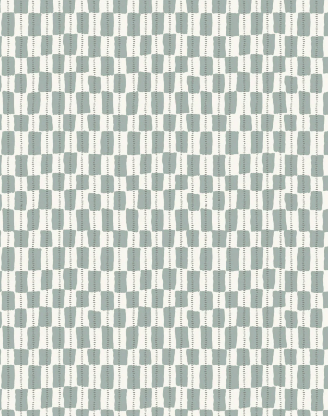 Gustav Linen Fabric, Dusty Blue / White