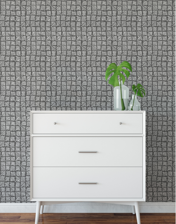 Hatched, White on Grey