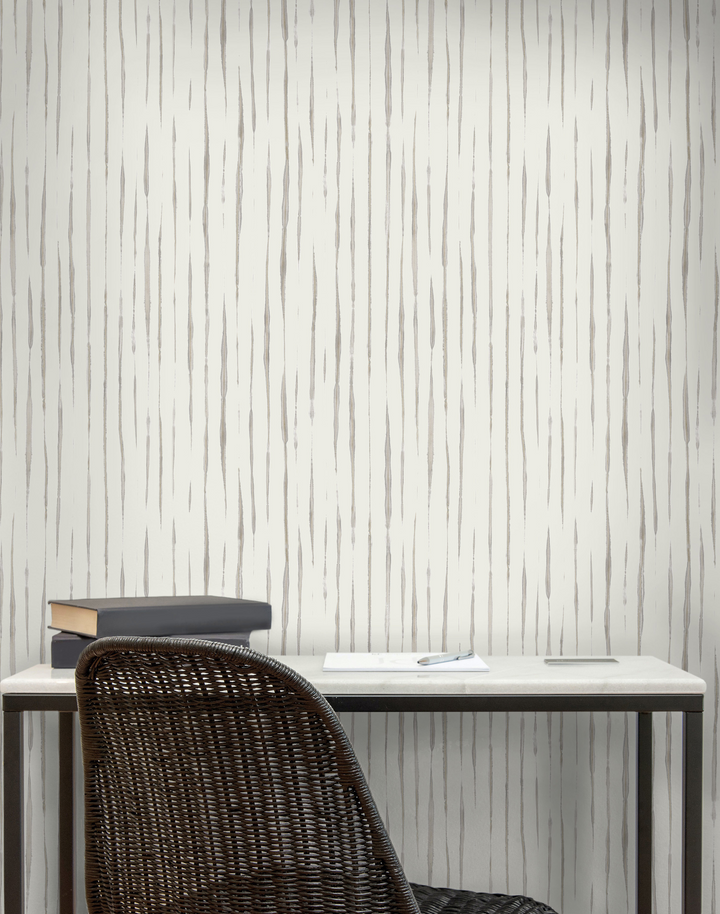 Inky Stripe, Taupe Premium Matte