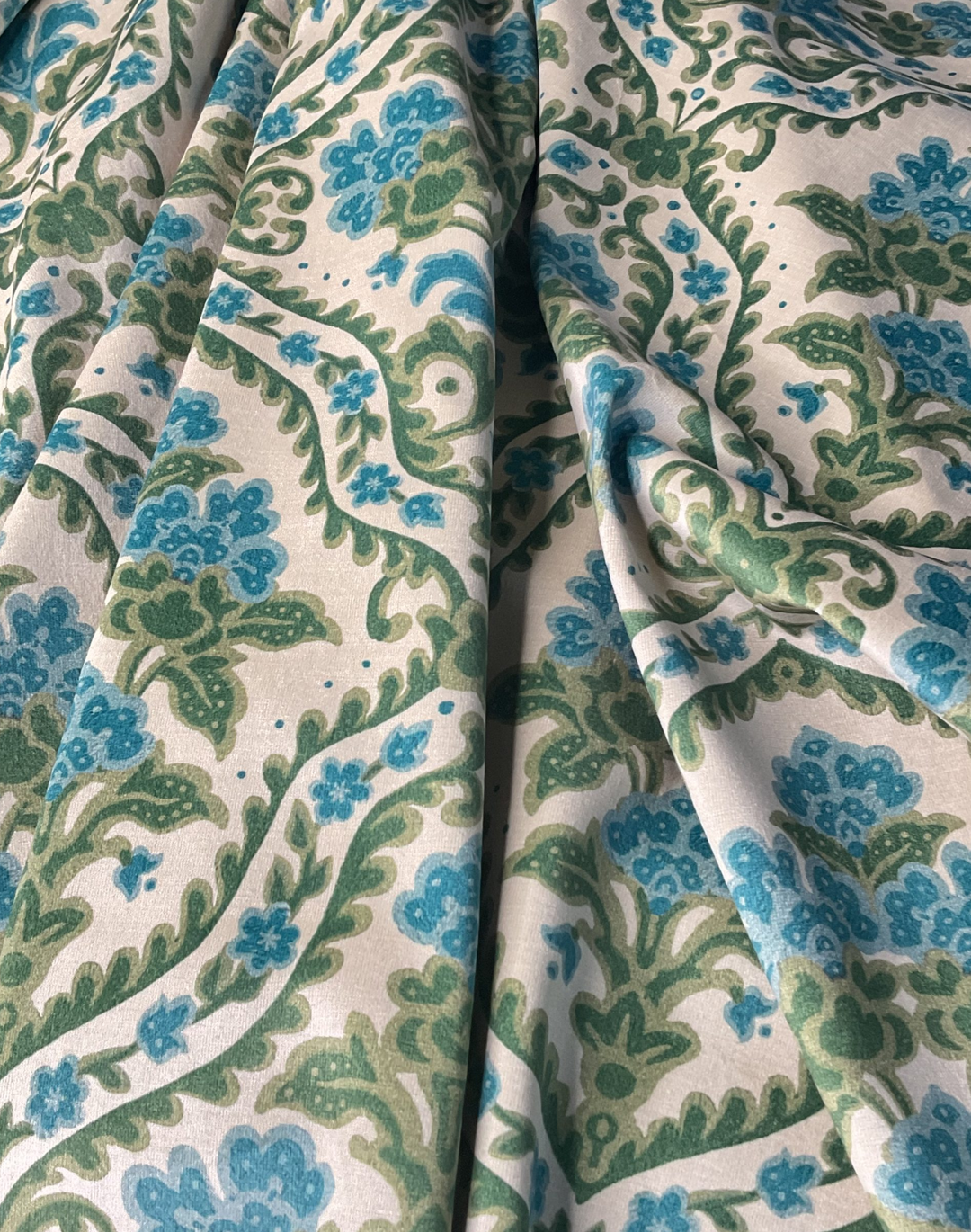 Joyce, Green Blue - Velvet Fabric