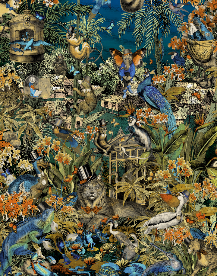 JUNGLE LIFE, ORANGE & BLUE