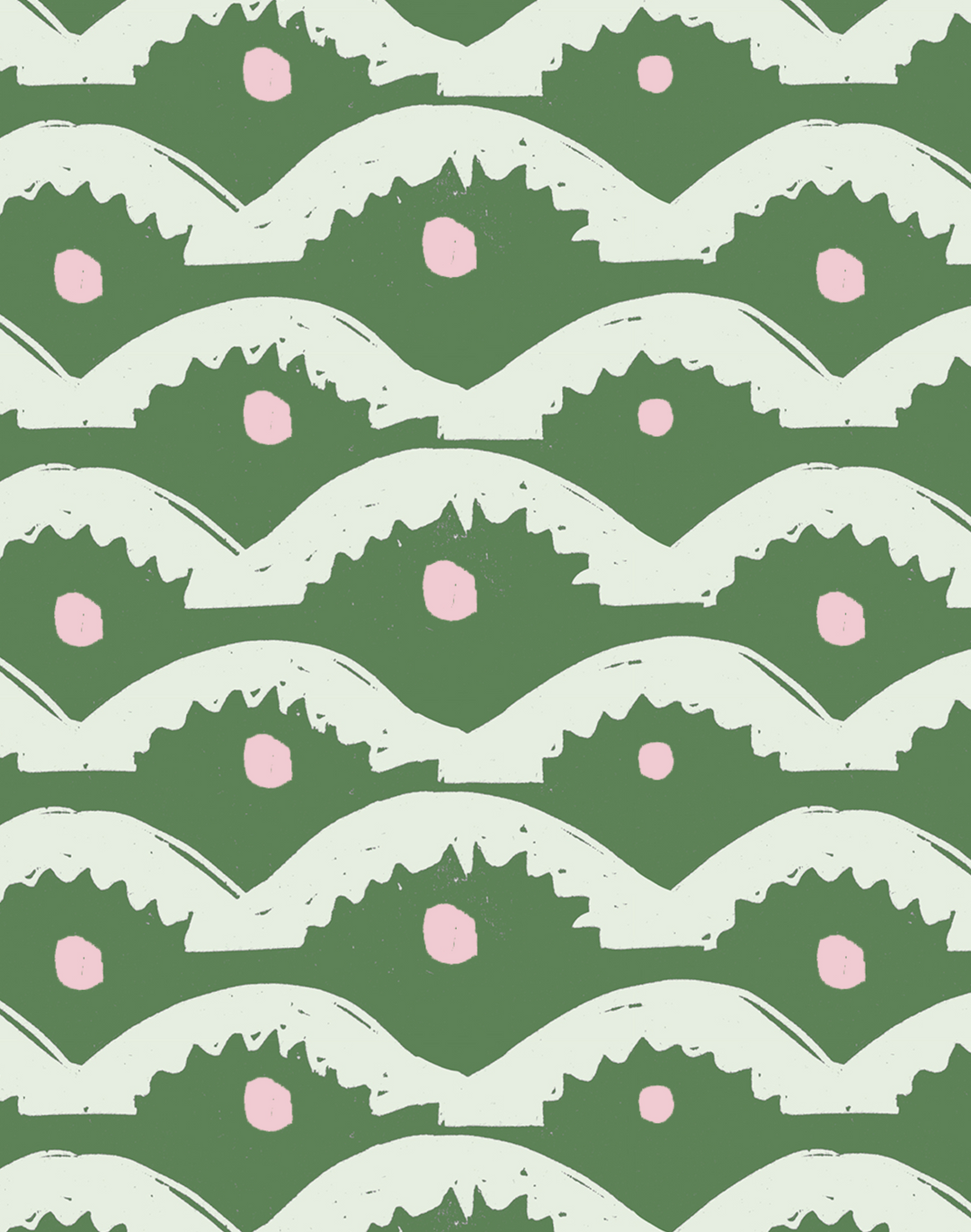 Wiggly Squiggly, Green and Pink - LARGE SCALE