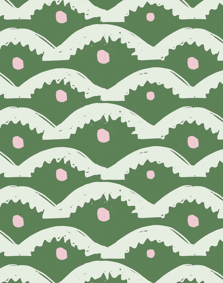 Wiggly Squiggly, Green and Pink - LARGE SCALE