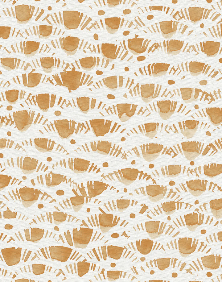 Lea, Ochre - Linen Fabric