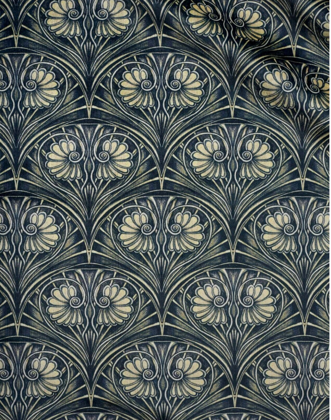 Loulou Velvet Fabric, Black Deco