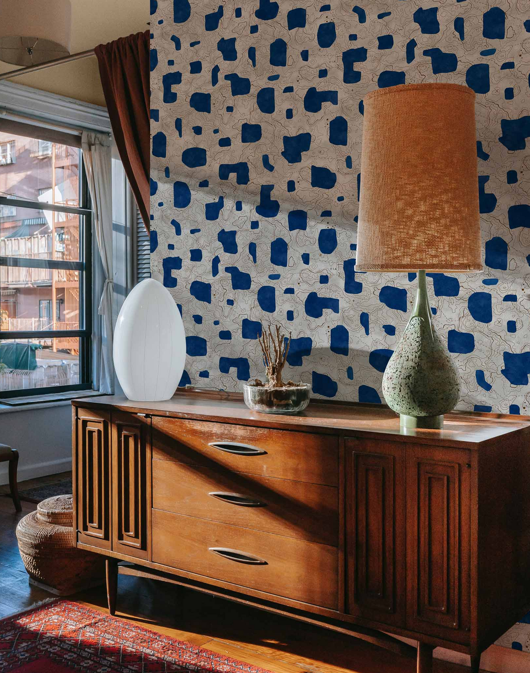 Map Xylography Blue PL5003-2