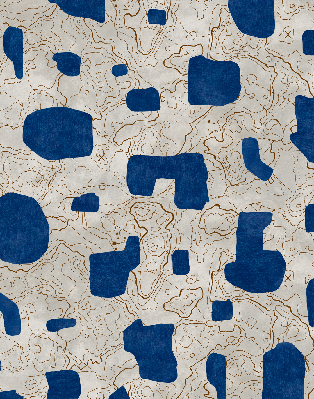 Map Xylography Blue PL5003-2