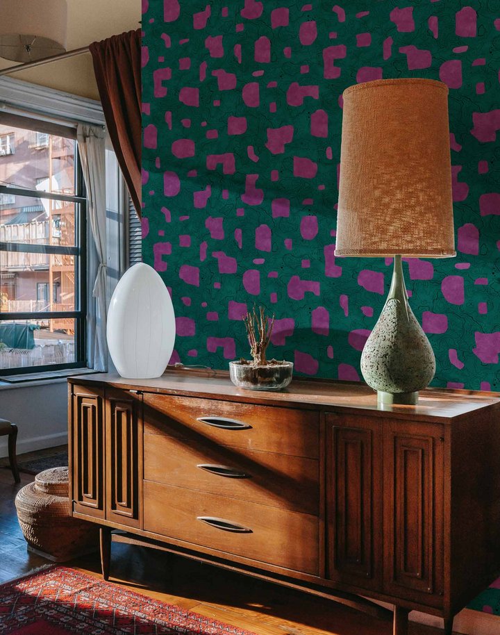 Map Xylography Fuchsia PL5003-6