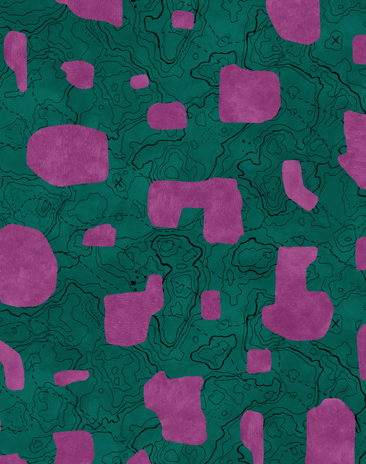 Map Xylography Fuchsia PL5003-6