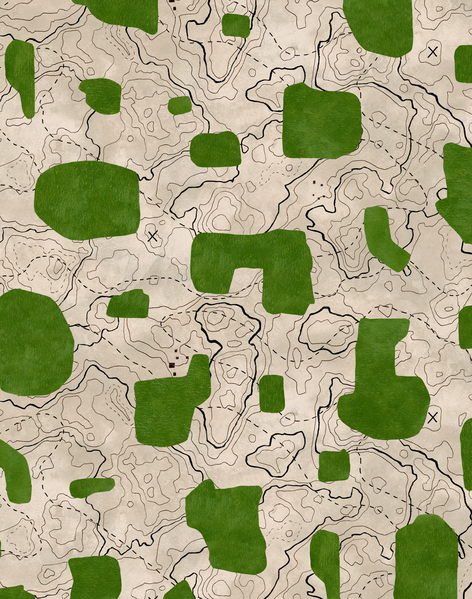 Map Xylography Green PL5003-1 – The Pattern Collective