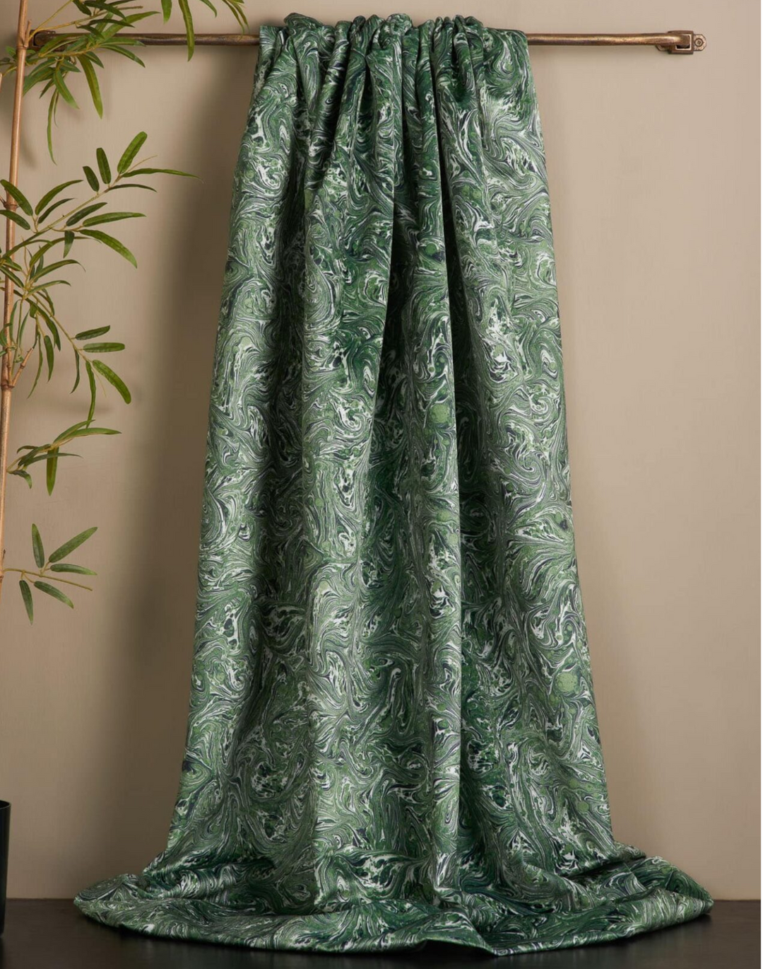 Meredith Velvet Fabric, Malachite