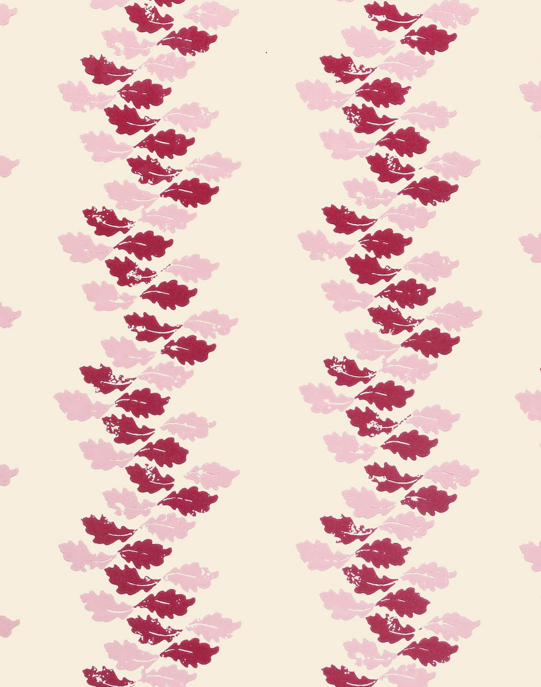 Oak Leaves, Red/Pink