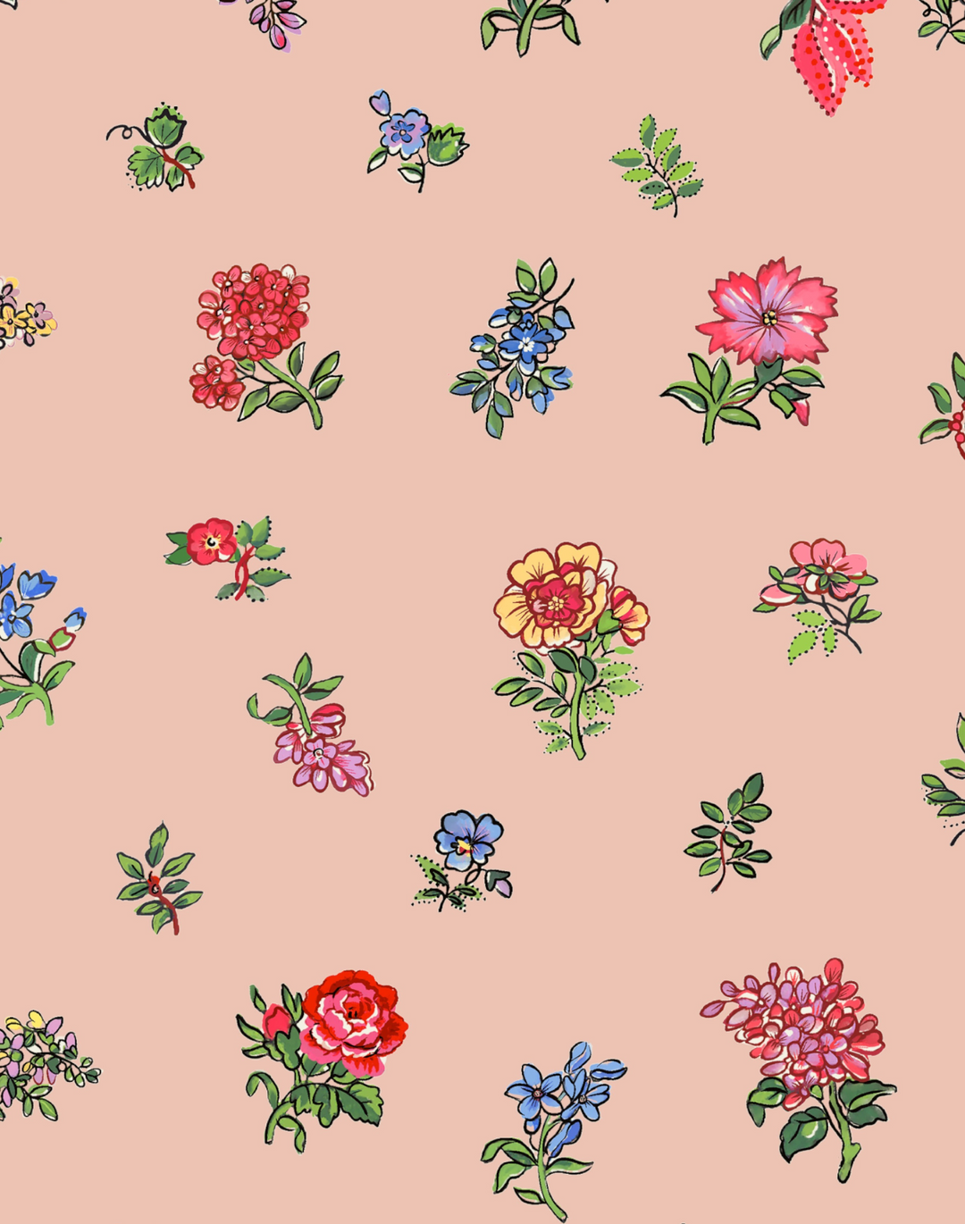 Olivia, Peach Perfection - Velvet Fabric