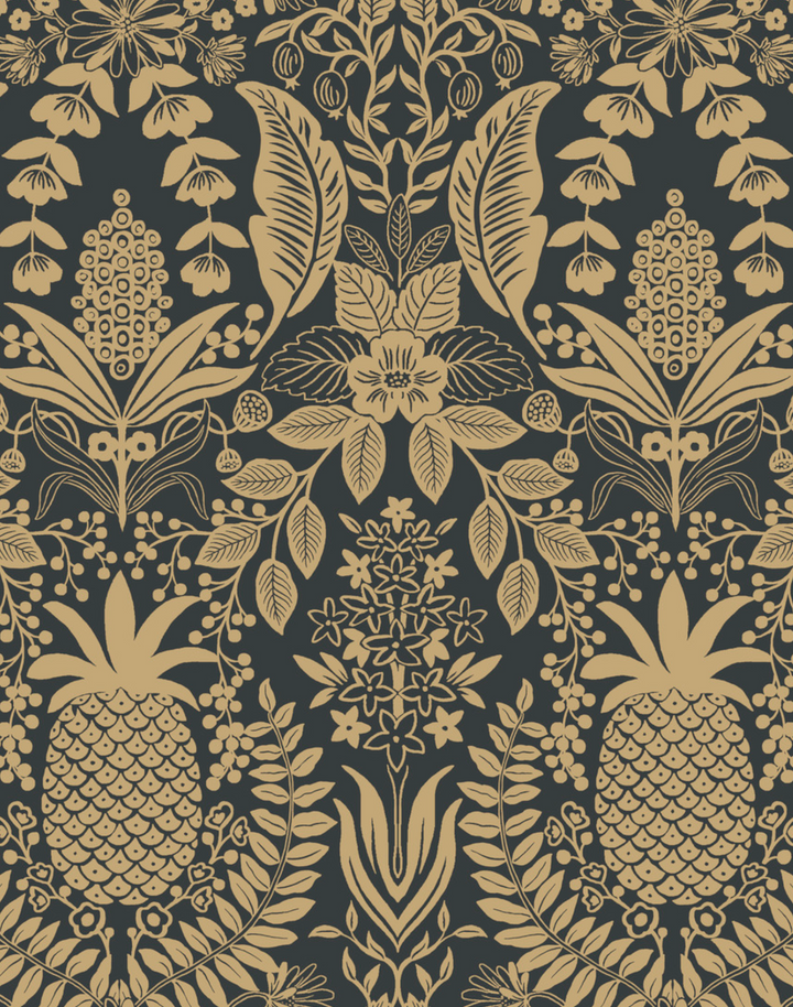 Pineapple Damask Black & Gold RF7483