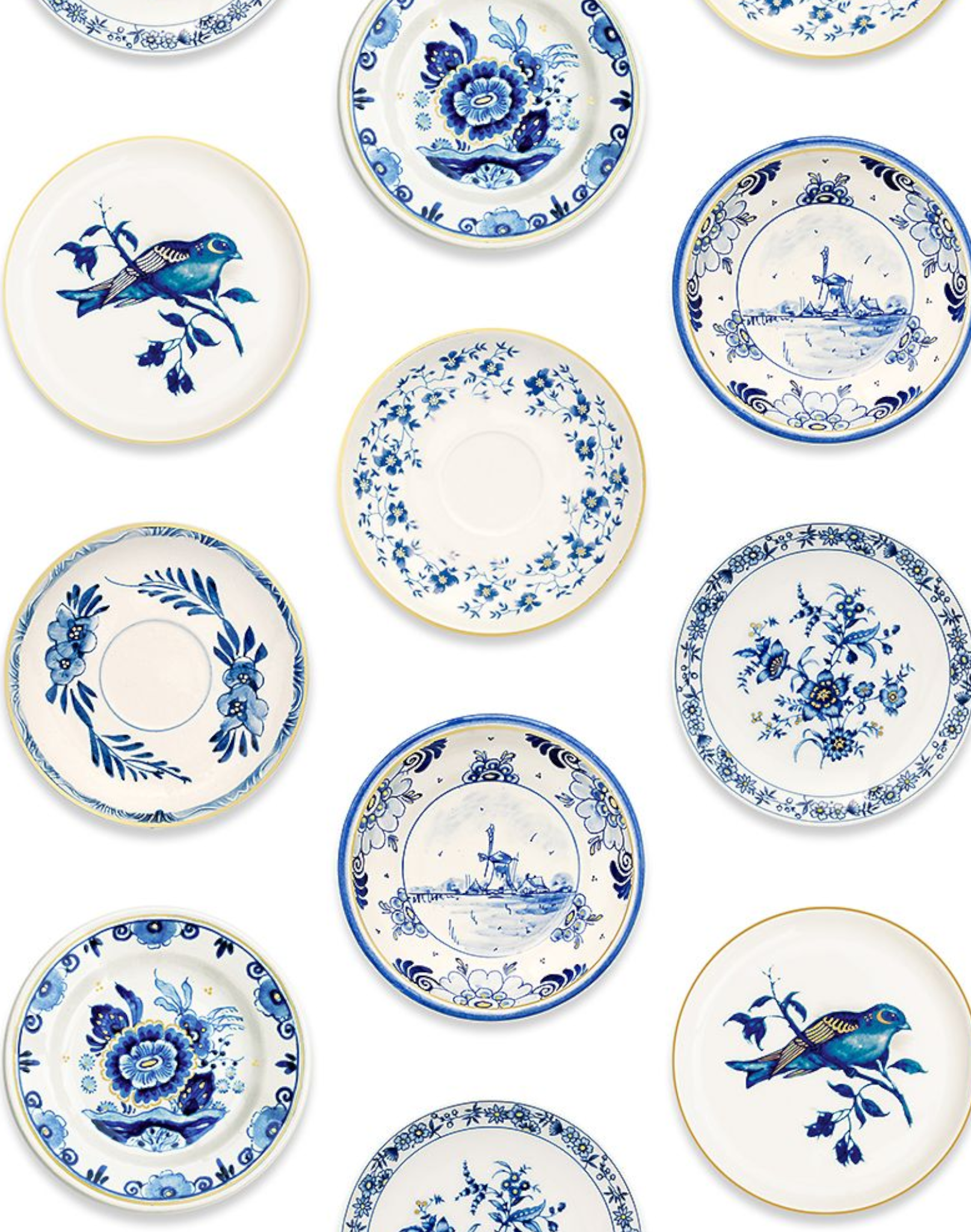 Porcelain Blue Gold The Pattern Collective