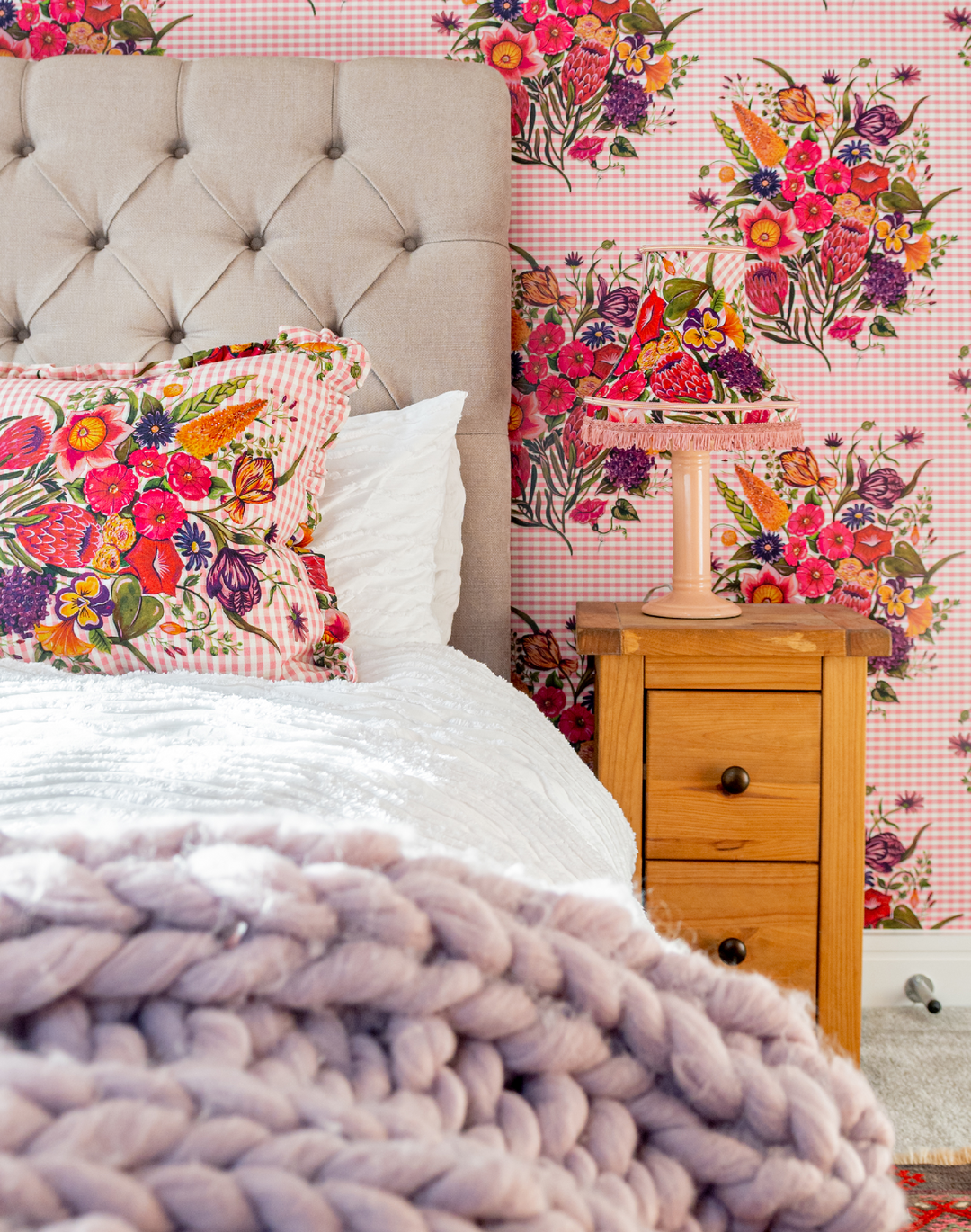 Posy, Cherry-Pink Gingham