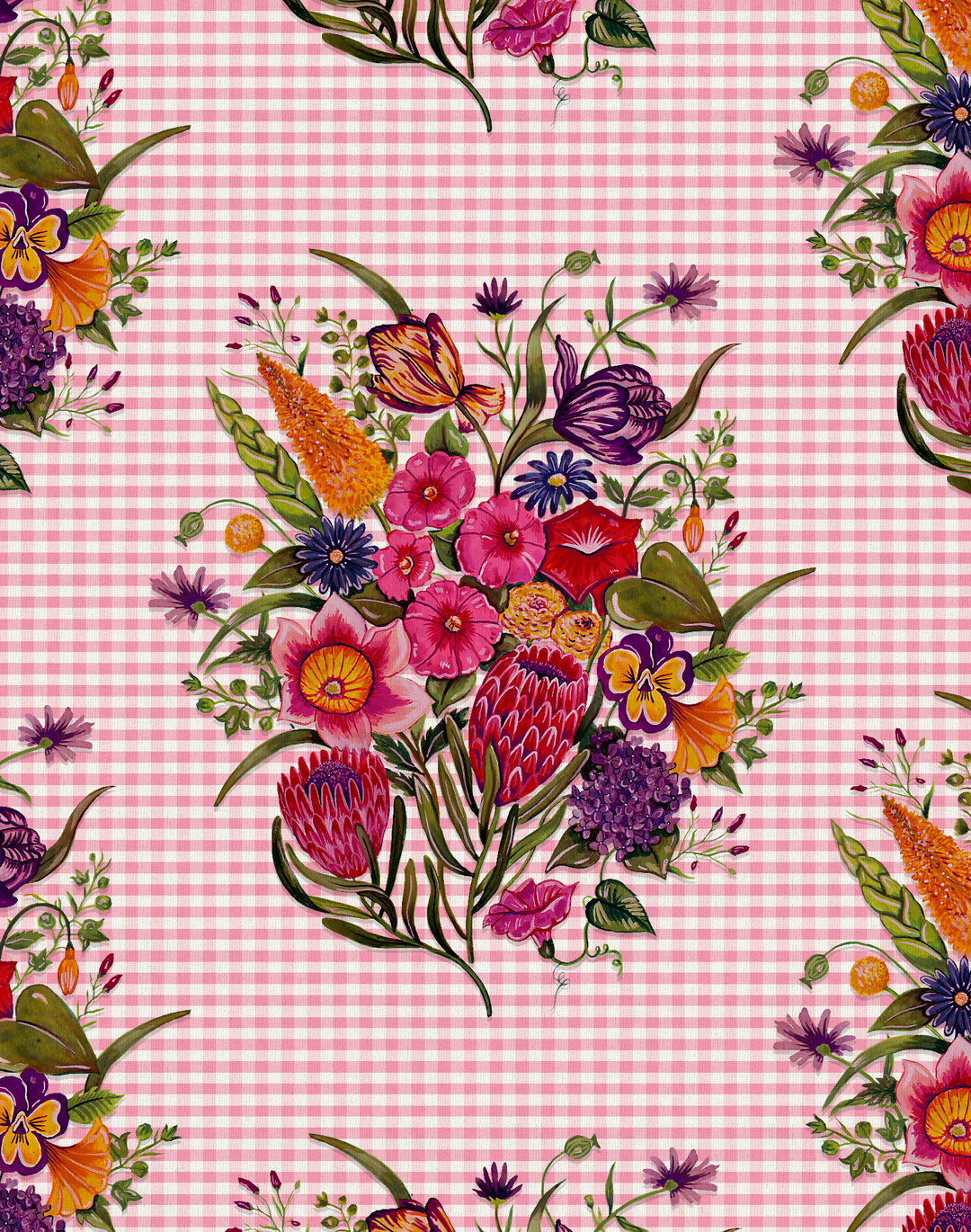 Posy, Cherry-Pink Gingham