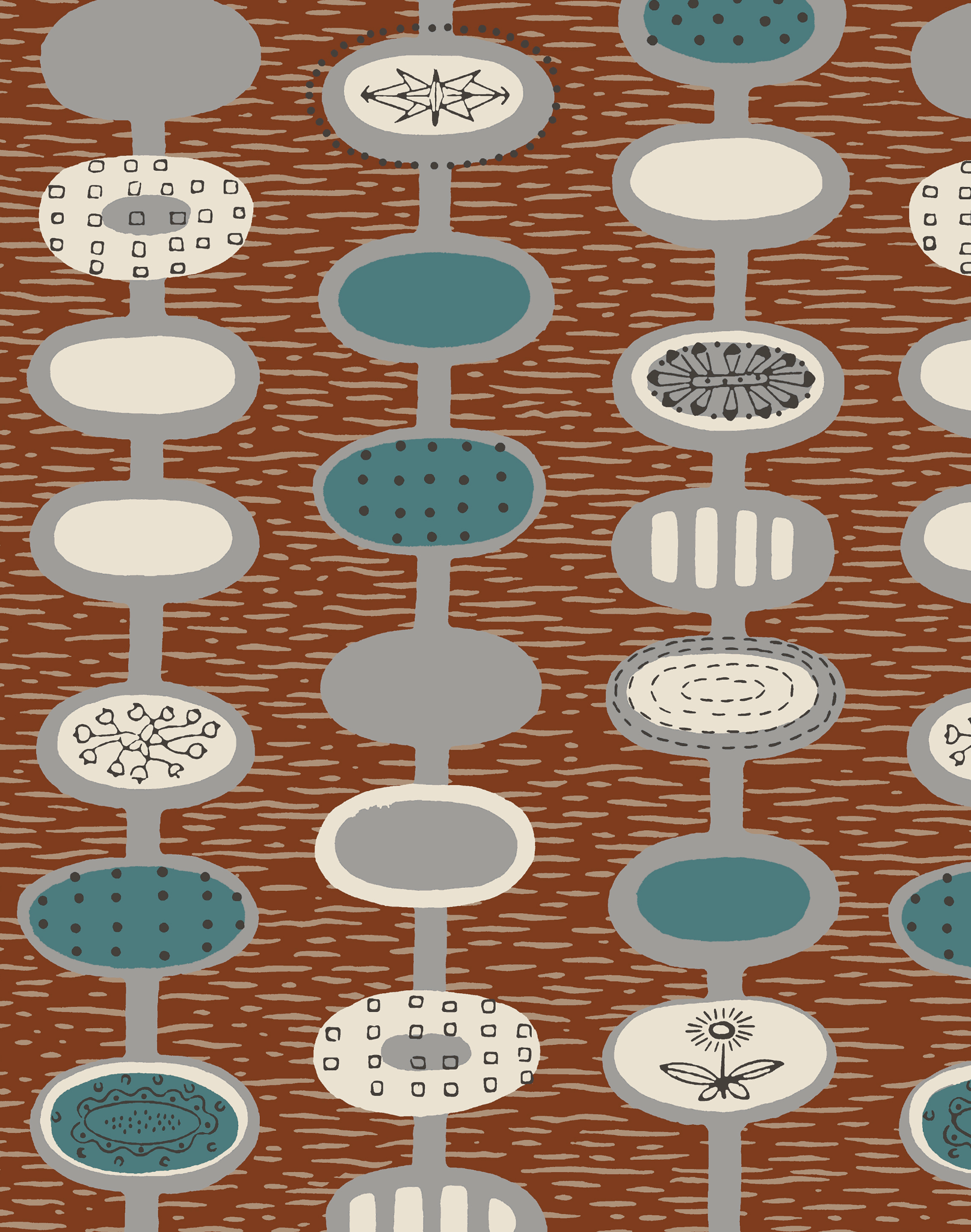Provence, Chestnut by Lucienne Day – The Pattern Collective