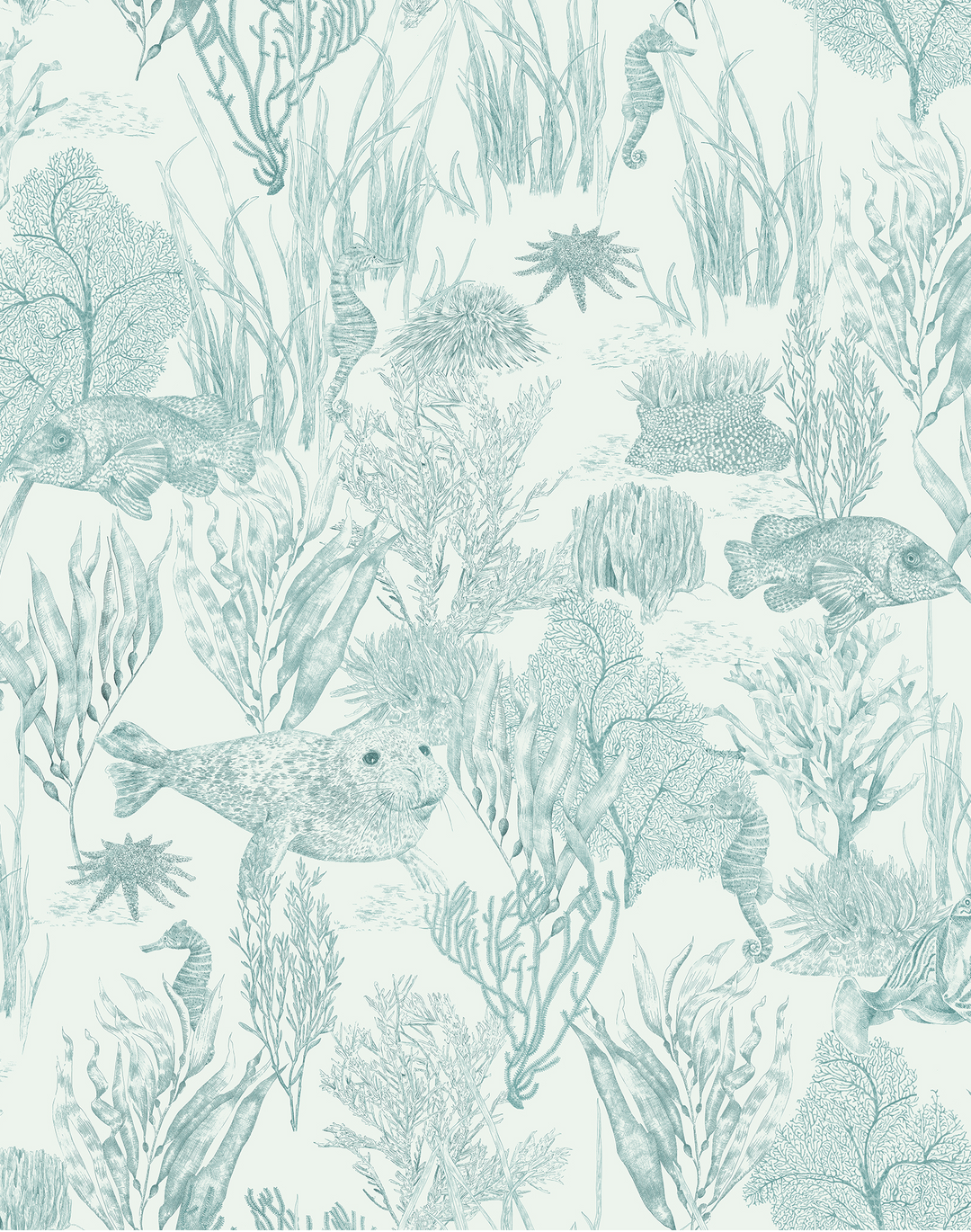 Seaview Mural, Sea Green