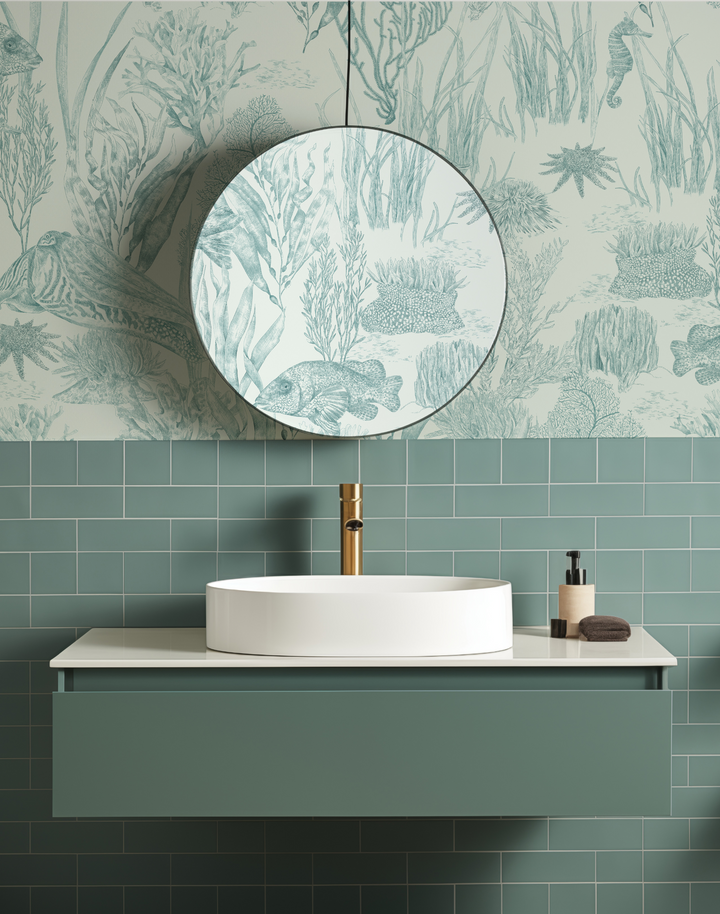 Seaview Mural, Sea Green