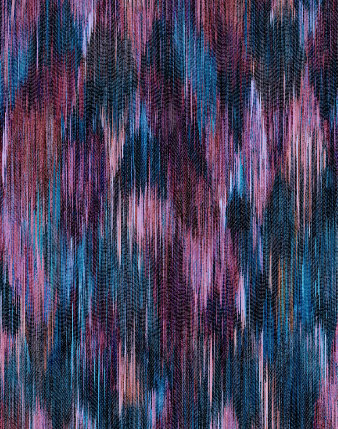 Spectre Ikat Jaded Berry - Medium Pile Velvet
