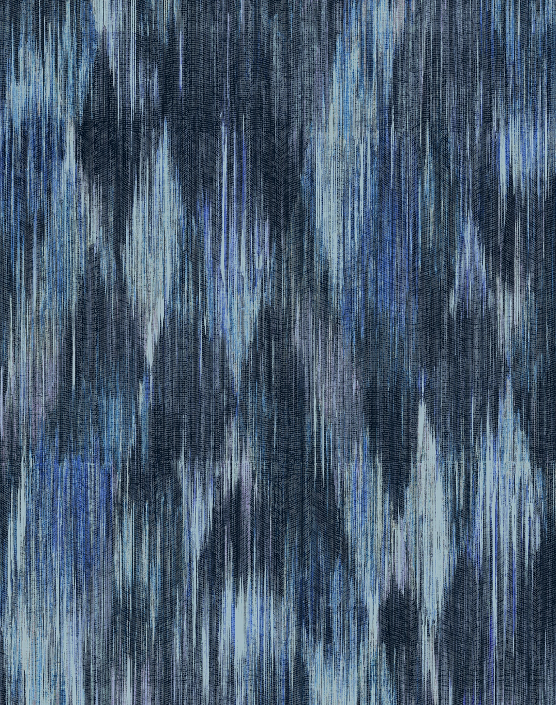 Spectre Ikat Marine - Medium Pile Velvet