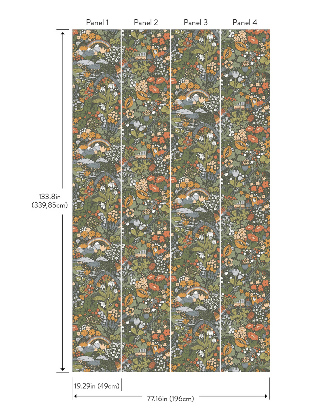 Taget Mural, Dark Green MBRD29037