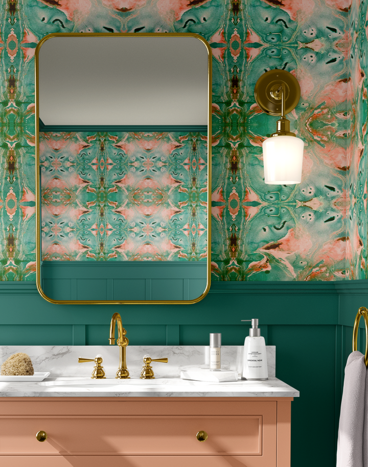 Teal Damask