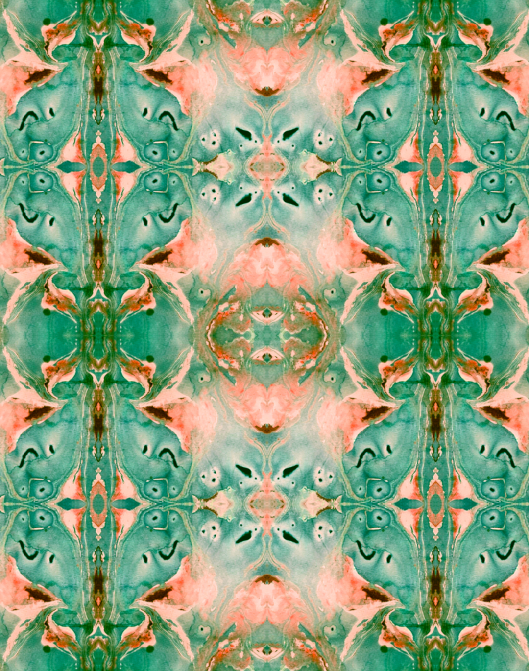 Teal Damask