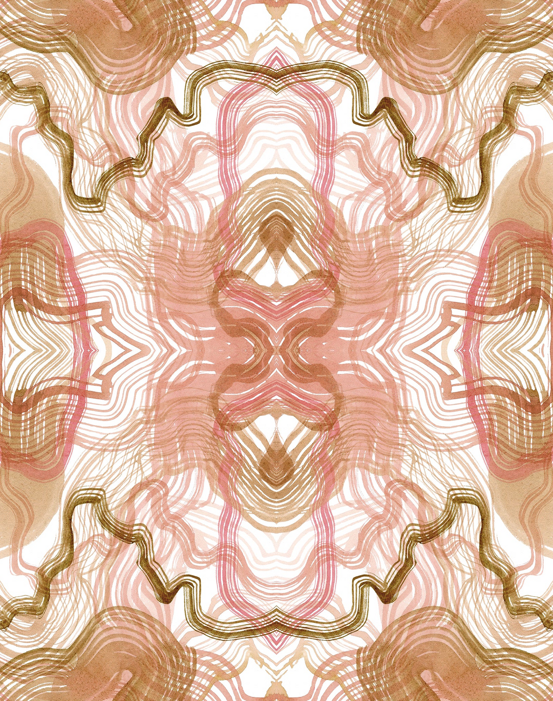 Wave, Umber - Linen Fabric